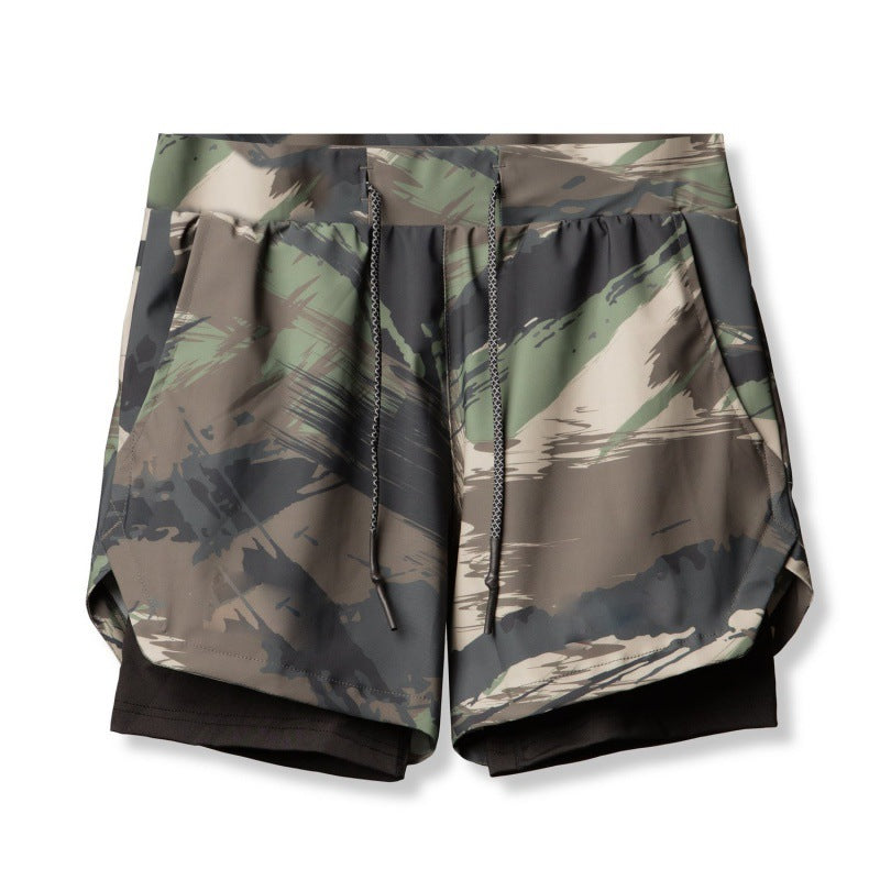 Camouflage shorts on a white background