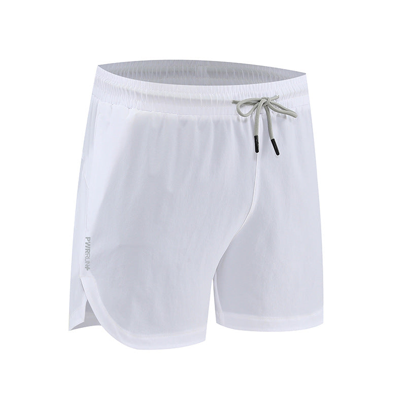White shorts with a drawstring on a white background