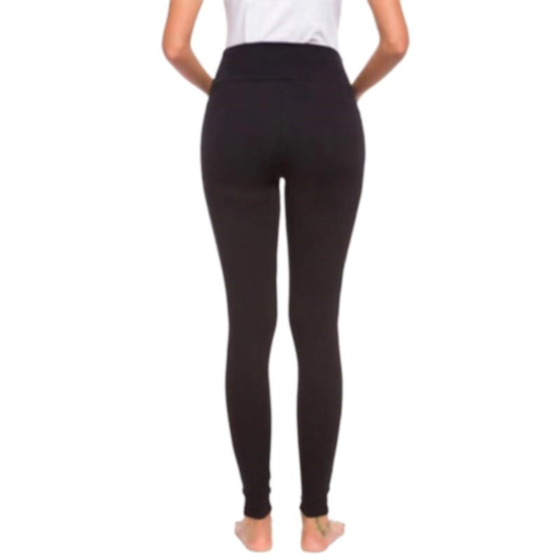 Black leggings worn by a person on a white background